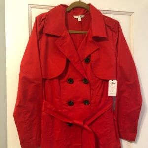 Cabi poppy  colored raincoat size 10